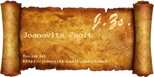 Joanovits Zsolt névjegykártya